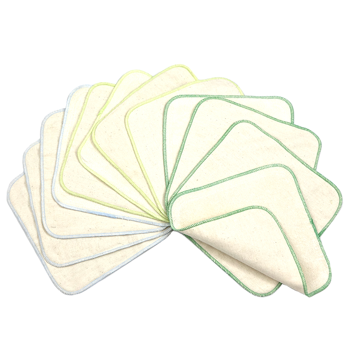 avo+cado double-sided flannel cotton wipes with terry - 12 pcs