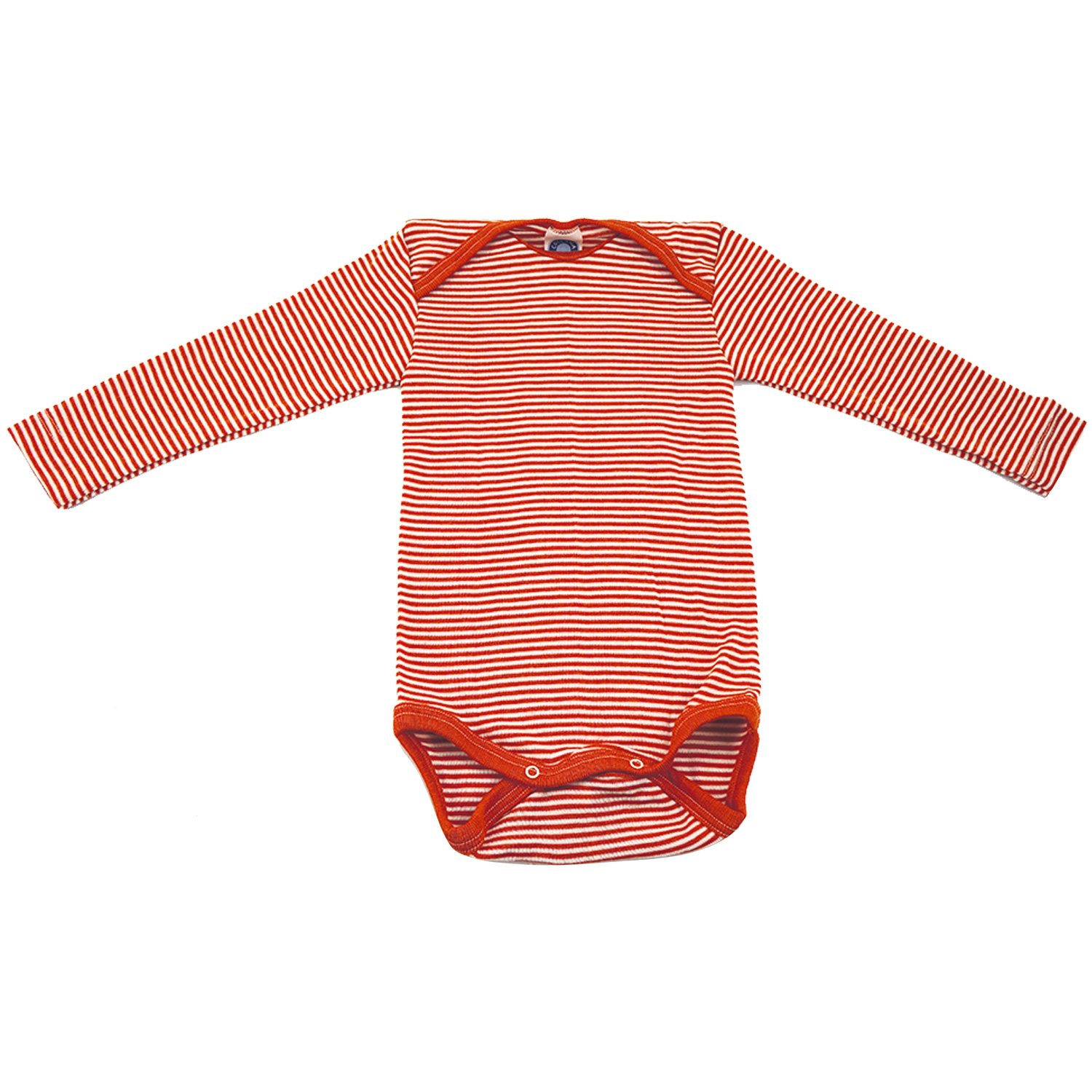 Cosilana baby body (long sleeve) (wool/silk) (Size: 098/104 / Colour: 129 orange-natural)