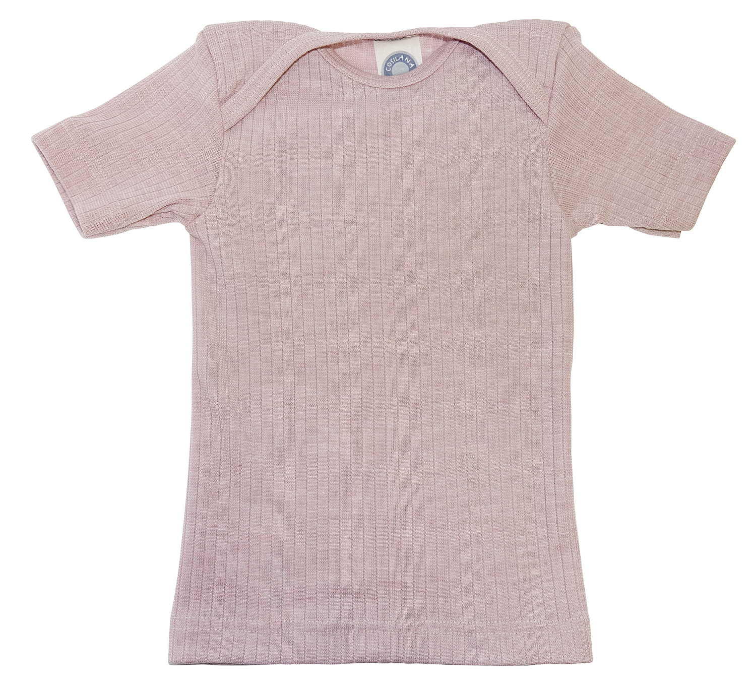 Cosilana baby slip shirt (short sleeved) (cotton/wool/silk) (Size: 050/056 / Colour: 62 baby pink)