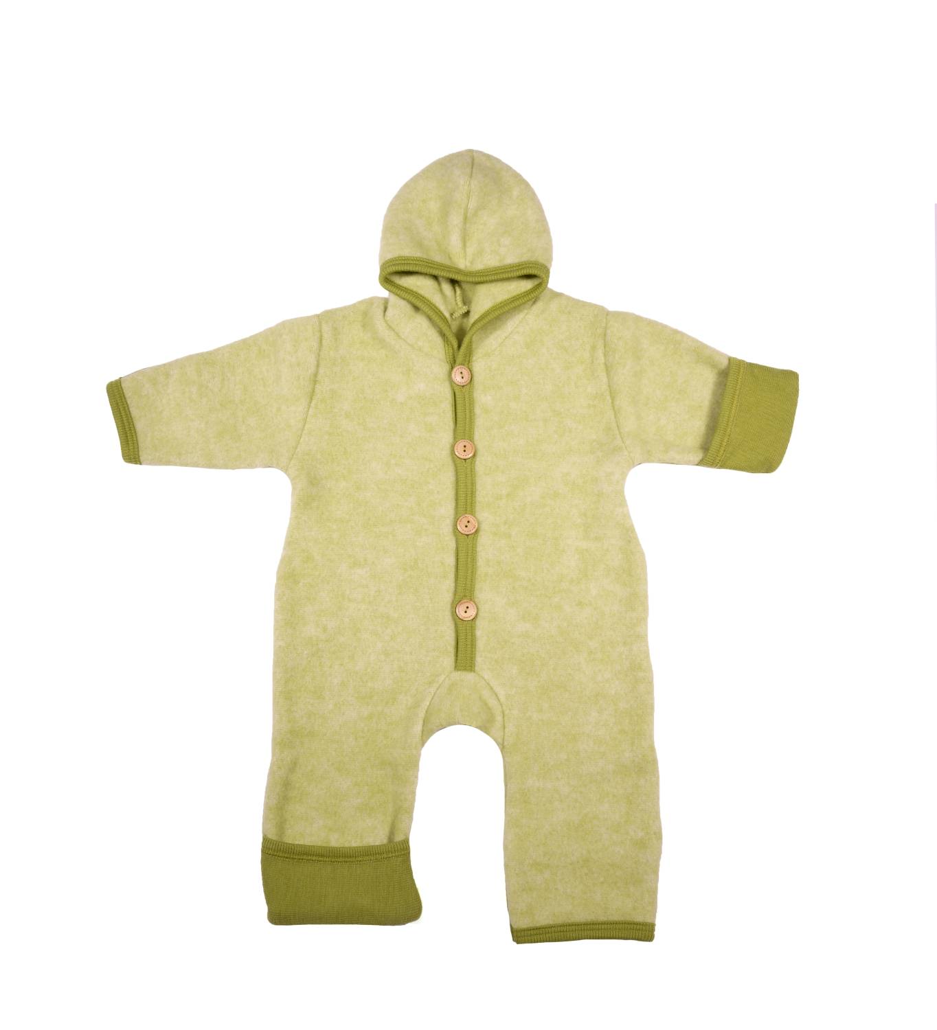 Cosilana Overall with scratch protection (wool/cotton fleece) (Size: 074/080 / Colour: 111 green)