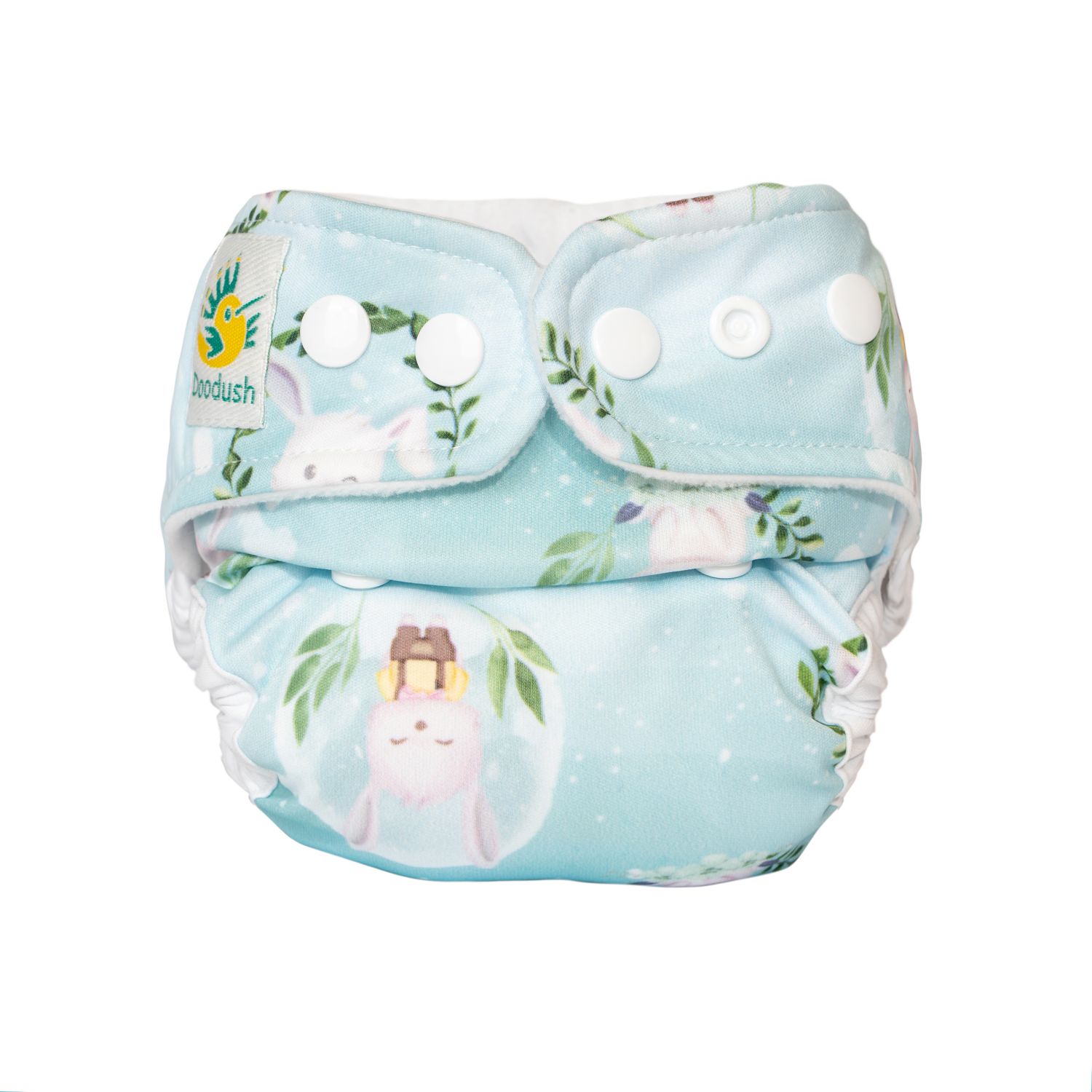 Doodush Newborn Diaper Cover Doodush pattern: Pastel Bunnies