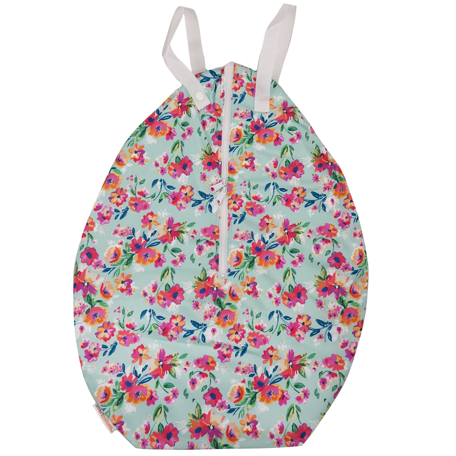 Smart Bottoms Hanging Wet Bag (L) Pattern: Aqua Floral