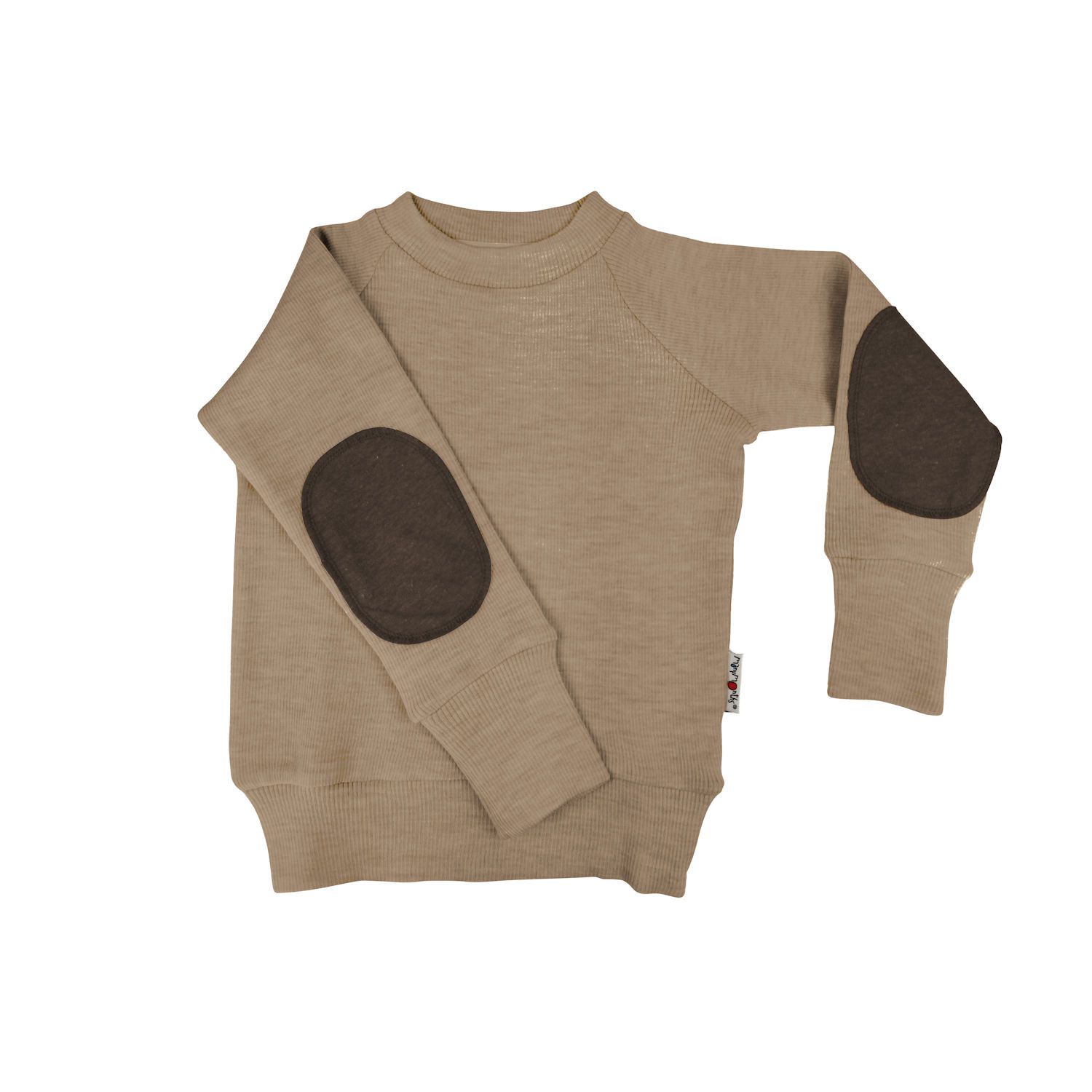 ManyMonths Natural Woollies Pullover with Elbow Patches, Explorer/Adventurer, Nutty Granola