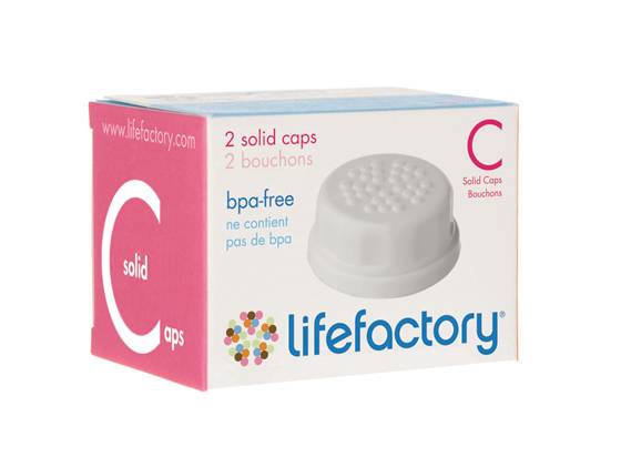 Lifefactory Flat Caps for Glass Baby Bottles - 2 Pcs