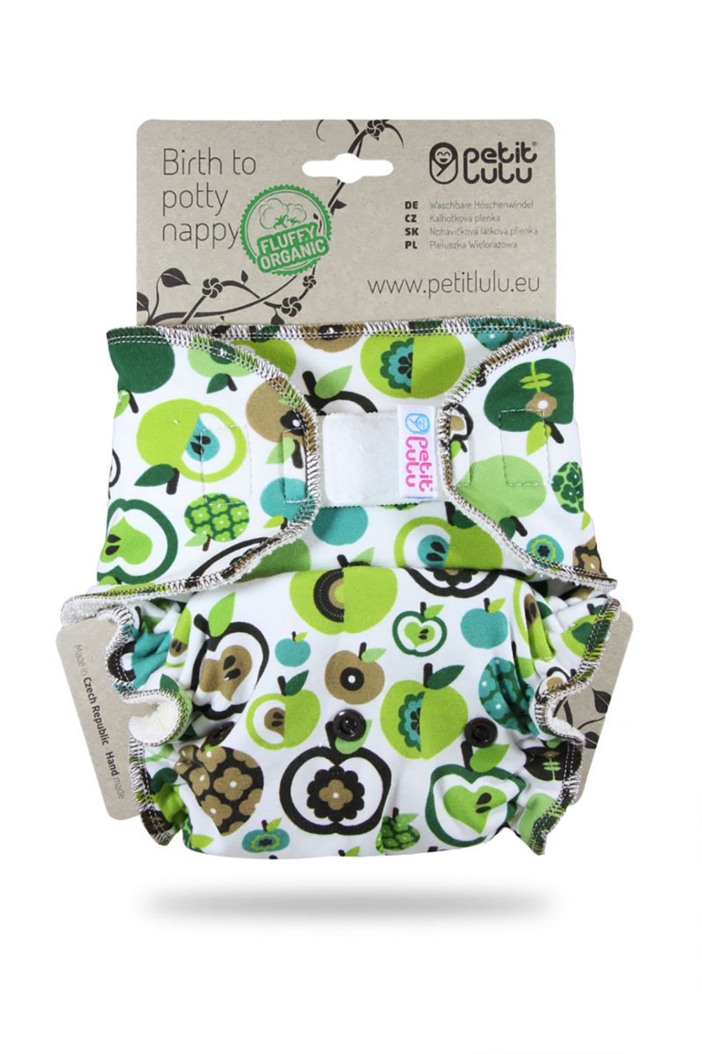 Petit Lulu Fitted Nappy Fluffy Organic One Size (Hook & Loop)
