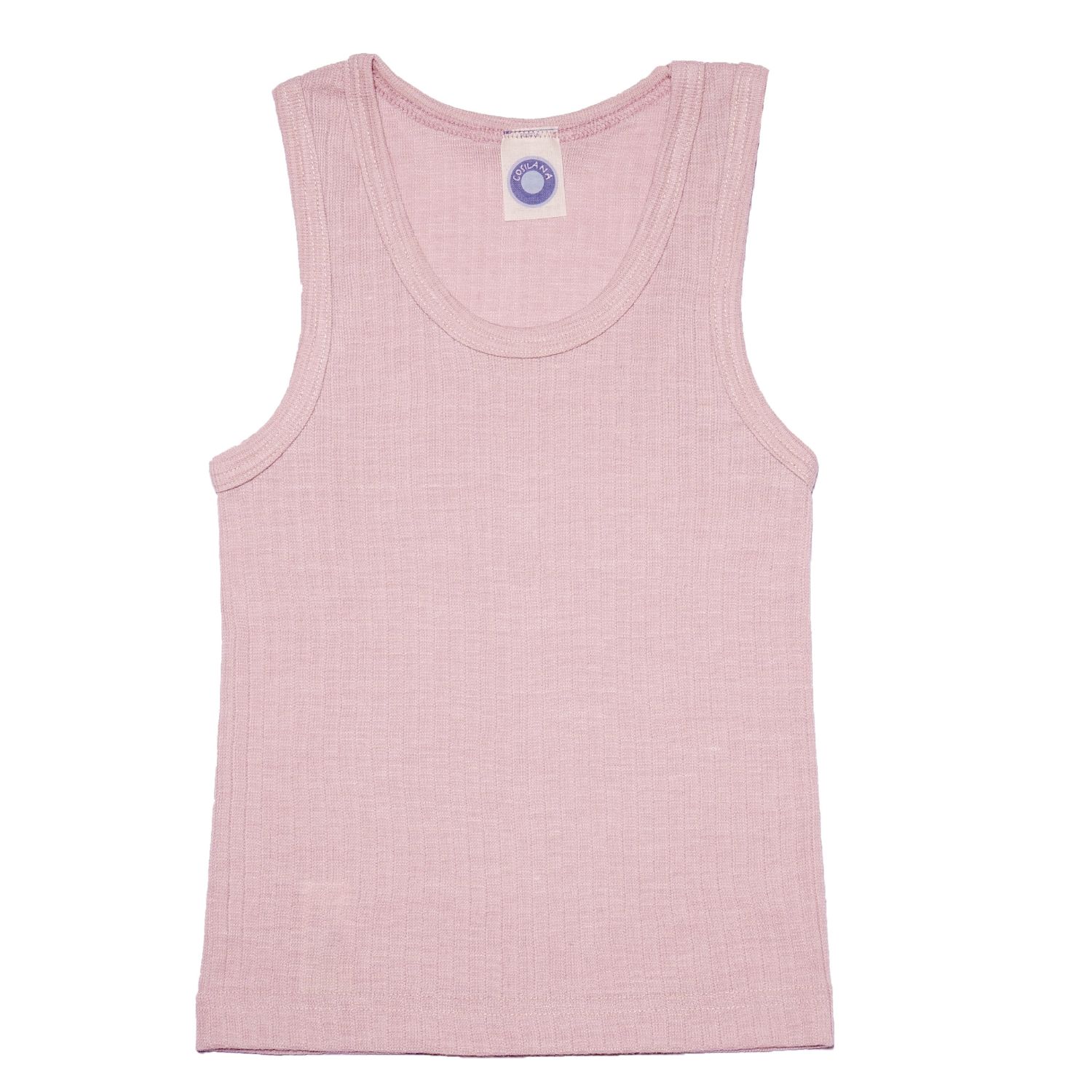 Cosilana Kinder-Unterhemd ohne Arm aus Baumwolle/Wolle/Seide