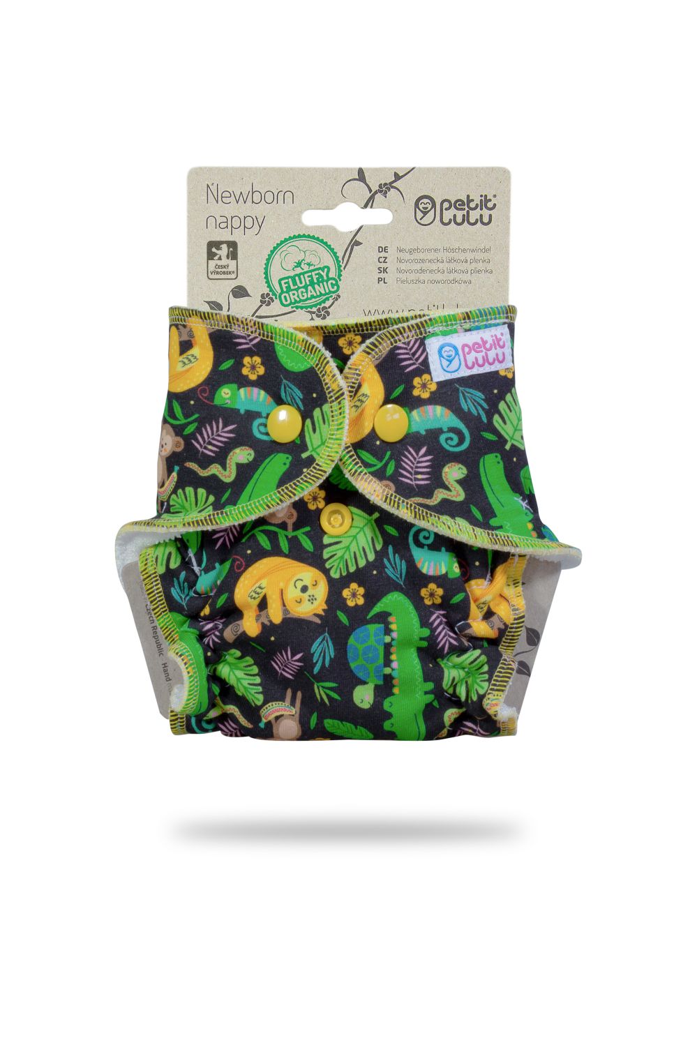 Petit Lulu Höschenwindel Fluffy Organic für Neugeborene Petit Lulu Muster: Rainforest Night