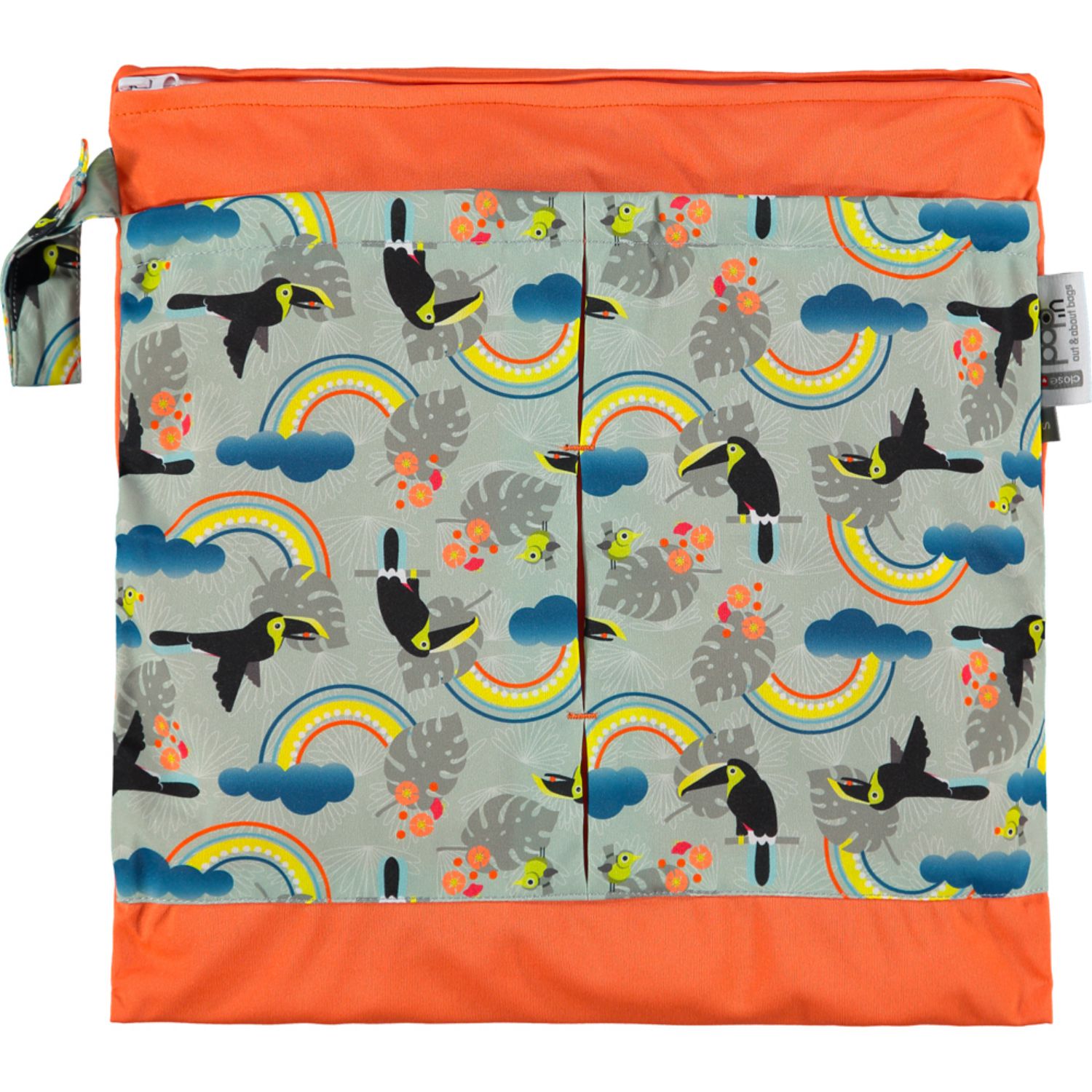 Pop-in wet/dry bag (M) Pattern: Toucan