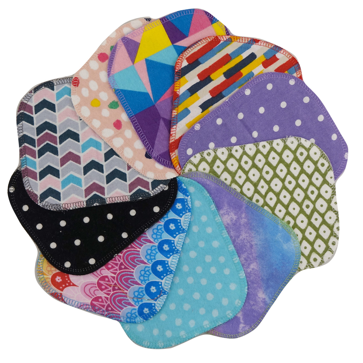 Lover of Life Petit Size Flannel Cloth Wipes – Set of 10 (Print: Modern)