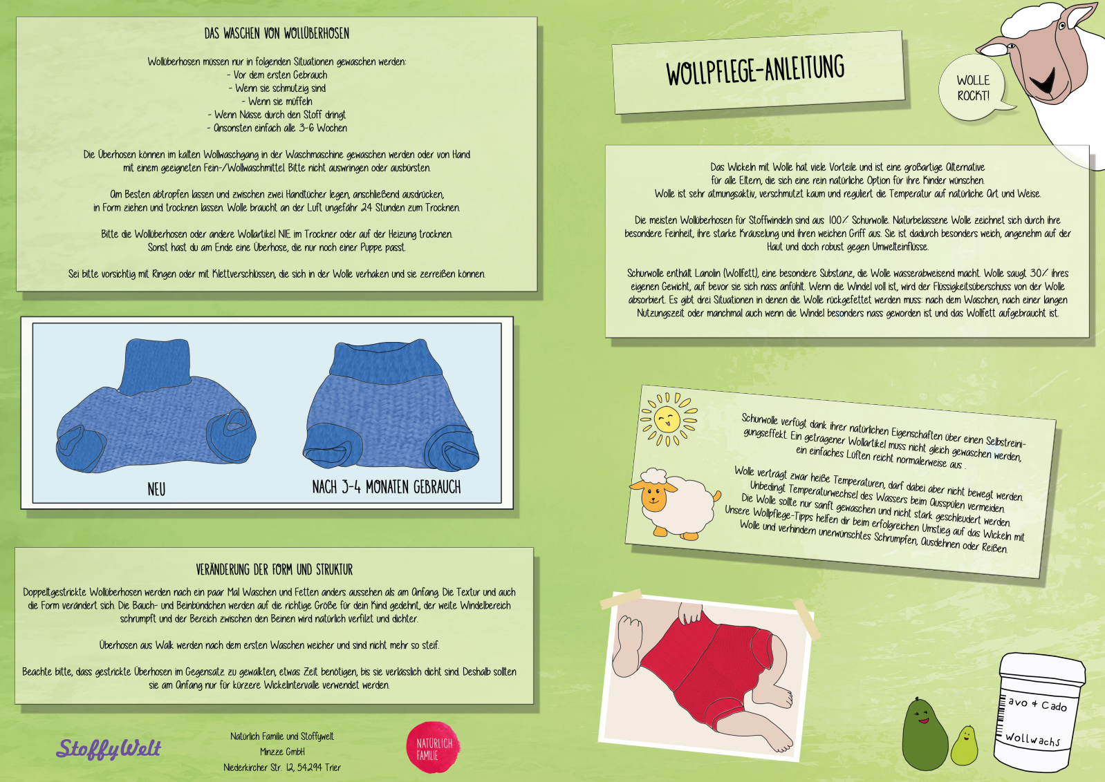 Washing instructions for woll nappies