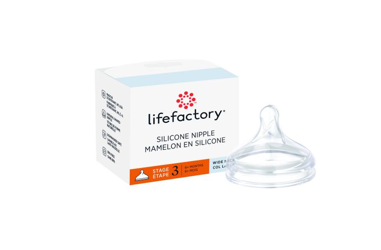 Lifefactory Silicone Nipple for Baby Wide Neck Bottles
