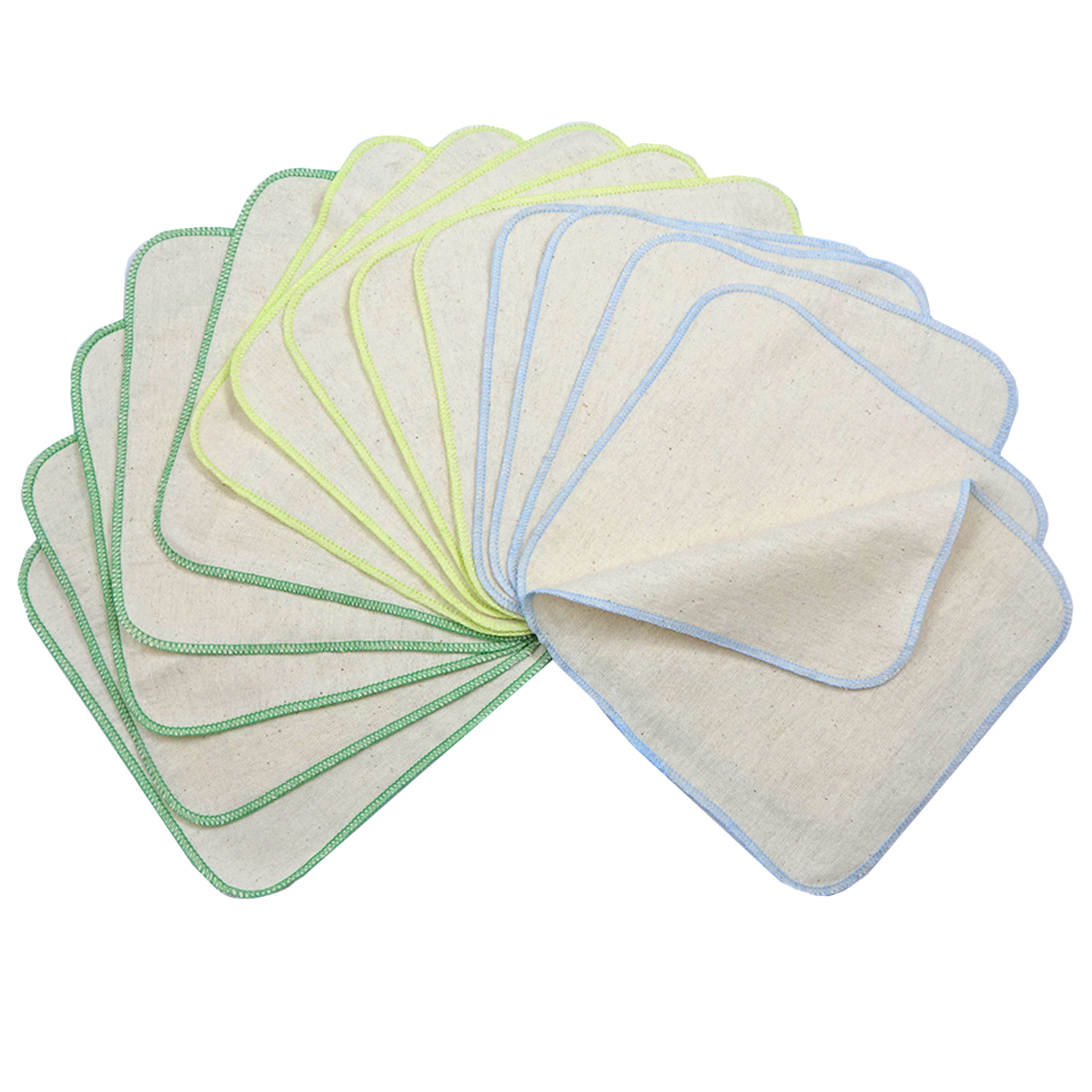 avo+cado one-layered flannel cotton wipes - 15 Pcs