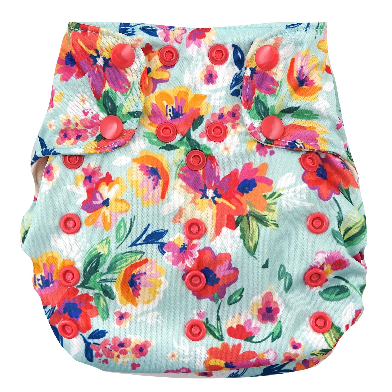 Smart Bottoms 3.1 One Size All-in-One nappy Pattern: Aqua Floral