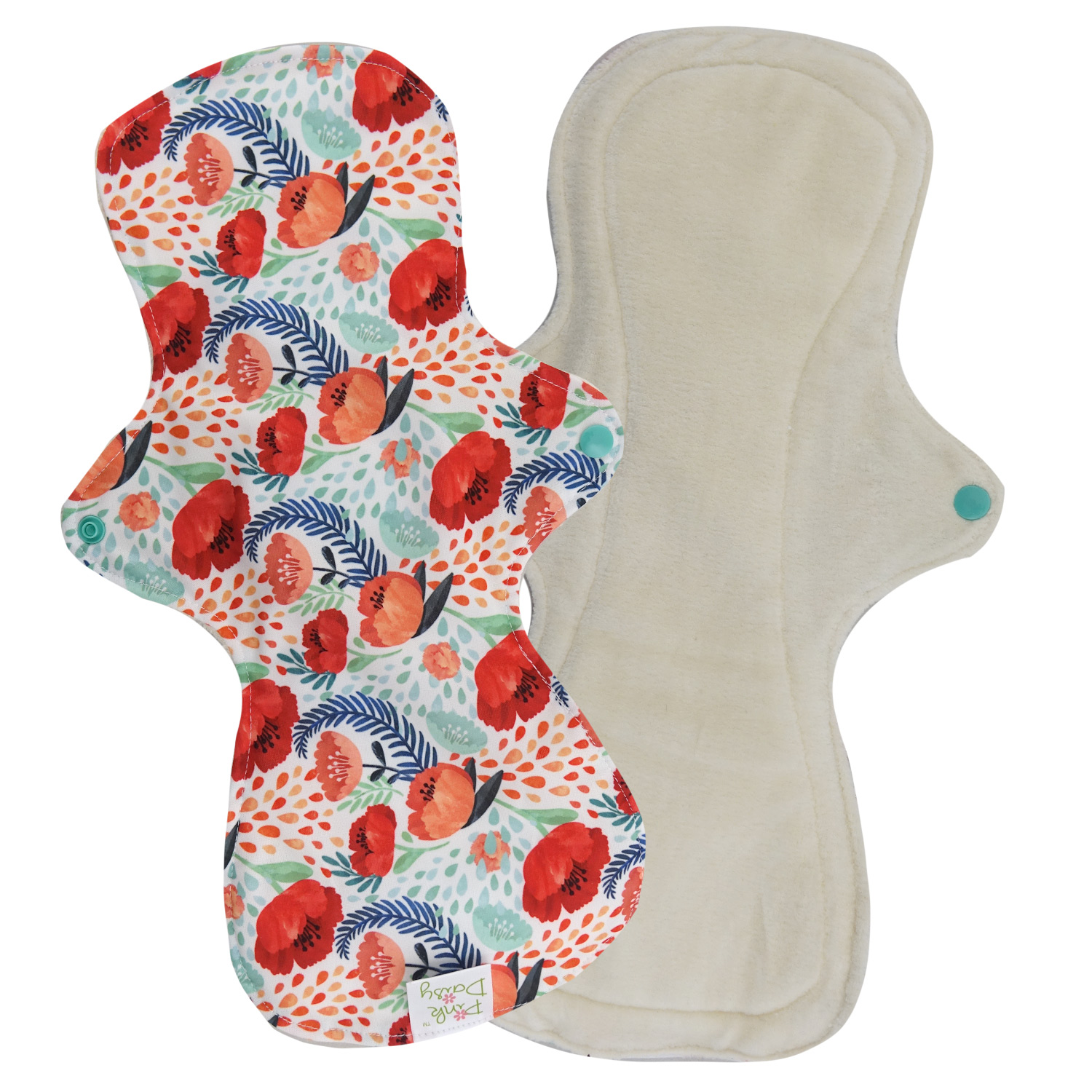 Pink Daisy Organic Cotton Cloth Pad (XL) (Pattern: Poppy Fields)