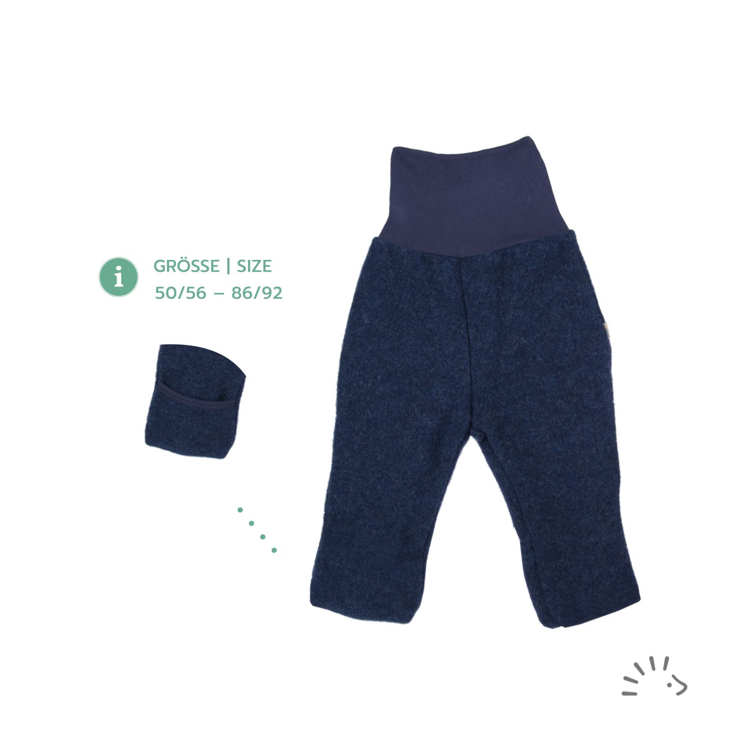 iobio Pants (Woolfleece) (Size: 50/56 / Color: Dark Blue)